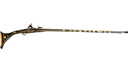 Ottoman Empire 19th Century, Moroccan Affedali Flintlock Snaphaunce Jezail, with Bone Inlay.