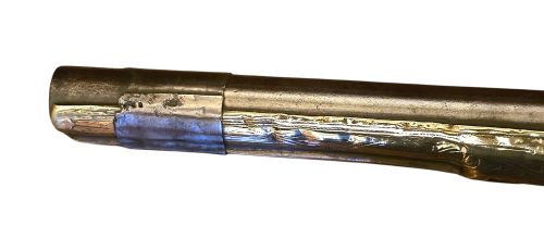 OTTOMAN MIQUELET RAT TAILED BELT PISTOL EARLY 19TH CENTURY BALKAN EMBOSSED BRASS CLAD PIRATE PISTOL CIRCA 1805 - ADDITIONAL PHOTO 10