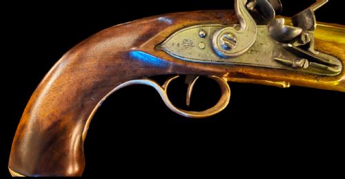 A PAIR OF 18TH CENTURY BRASS BARRELED 14 BORE FLINTLOCK PISTOLS SIGNED KETLAND CO LONDON CIRCA 1790 - ADDITIONAL PHOTO 3