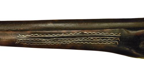 OTTOMAN EMPIRE AFGHAN SNAPHAUNCE FLINTLOCK LONG PISTOL WITH GROOVED FRIZZEN AND BALL TRIGGER SILVER INLAY - ADDITIONAL PHOTO 7
