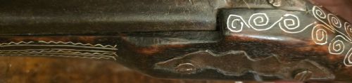 OTTOMAN EMPIRE AFGHAN SNAPHAUNCE FLINTLOCK LONG PISTOL WITH GROOVED FRIZZEN AND BALL TRIGGER SILVER INLAY - ADDITIONAL PHOTO 15