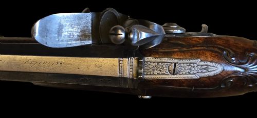 OFFICERSDUELLING FLINTLOCK PISTOL BY BARBER OF NEWARK OF VERY HIGH QUALITY 18TH CENTURY - ADDITIONAL PHOTO 18