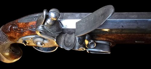 OFFICERSDUELLING FLINTLOCK PISTOL BY BARBER OF NEWARK OF VERY HIGH QUALITY 18TH CENTURY - ADDITIONAL PHOTO 24