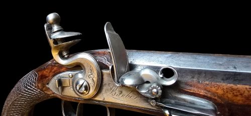 OFFICERSDUELLING FLINTLOCK PISTOL BY BARBER OF NEWARK OF VERY HIGH QUALITY 18TH CENTURY - ADDITIONAL PHOTO 25