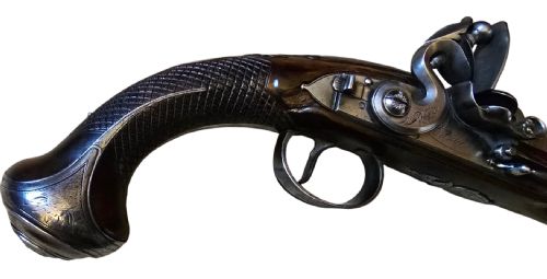 OFFICERSDUELLING FLINTLOCK PISTOL BY BARBER OF NEWARK OF VERY HIGH QUALITY 18TH CENTURY - ADDITIONAL PHOTO 28