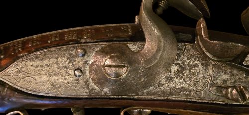 OTTOMAN EMPIRE AFGHAN FLINTLOCK LONG PISTOL WITH STRONGLY SWAMPED BARREL HAVING SILVER INLAY18TH CENTURY - ADDITIONAL PHOTO 3