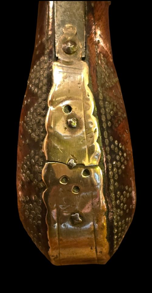 OTTOMAN EMPIRE AFGHAN FLINTLOCK LONG PISTOL WITH STRONGLY SWAMPED BARREL HAVING SILVER INLAY18TH CENTURY - ADDITIONAL PHOTO 17