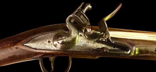 GEORGIAN BRASS BARRELLED EARLY SEASERVICE FLINTLOCK BLUNDERBUSS CIRCA 1770 BY WARD STEELE - ADDITIONAL PHOTO 11