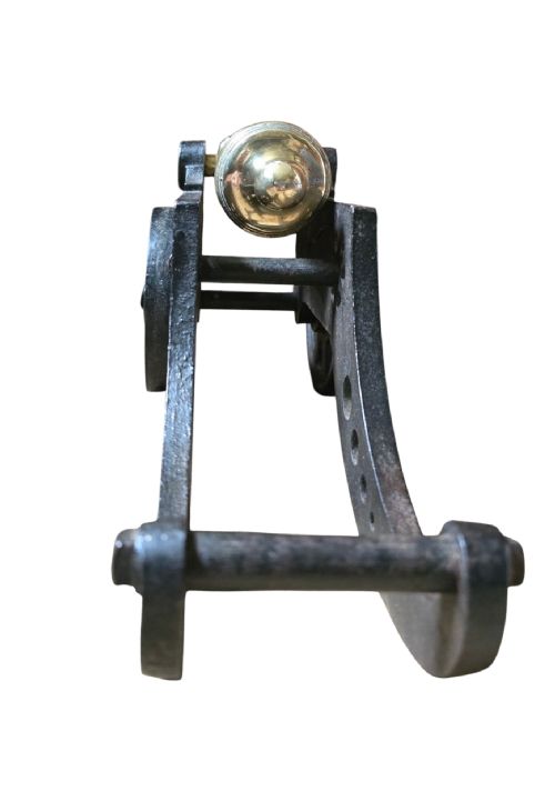 FINELY RENDERED ENGLISH VICTORIAN BRASS ORNAMENTAL CANNON ON CAST IRON CARRIAGE - ADDITIONAL PHOTO 4