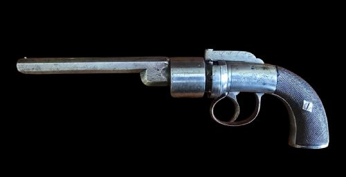 A JOHN MANTON TRANSITIONAL SIX SHOT ENGLISH REVOLVER LONDON CIRCA 1840 - ADDITIONAL PHOTO 9