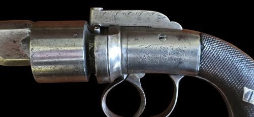 A JOHN MANTON TRANSITIONAL SIX SHOT ENGLISH REVOLVER LONDON CIRCA 1840 - ADDITIONAL PHOTO 10