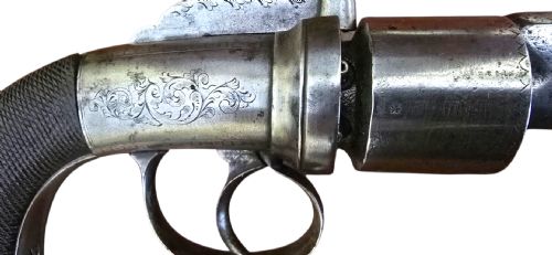 A JOHN MANTON TRANSITIONAL SIX SHOT ENGLISH REVOLVER LONDON CIRCA 1840 - ADDITIONAL PHOTO 14