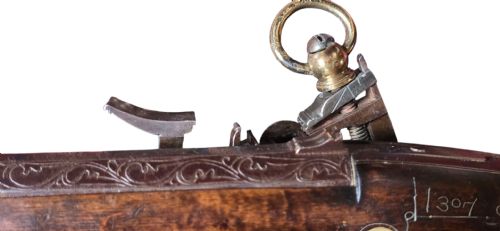 A FINE MOROCCAN SNAPHANCE JEZAIL MUSKET WITH SILVER INLAY DECORATION CIRCA 1889 - ADDITIONAL PHOTO 14