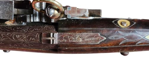 A FINE MOROCCAN SNAPHANCE JEZAIL MUSKET WITH SILVER INLAY DECORATION CIRCA 1889 - ADDITIONAL PHOTO 25