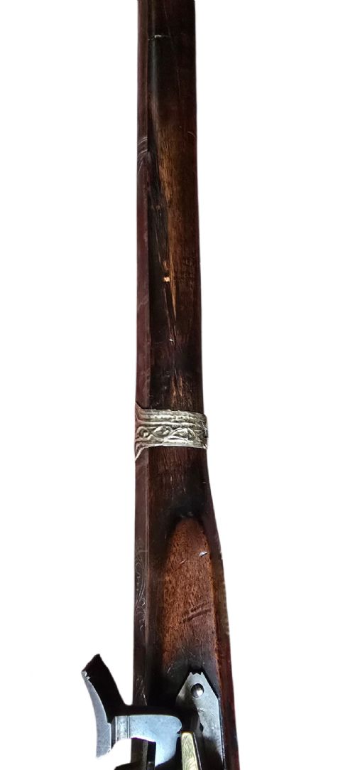 A FINE MOROCCAN SNAPHANCE JEZAIL MUSKET WITH SILVER INLAY DECORATION CIRCA 1889 - ADDITIONAL PHOTO 27