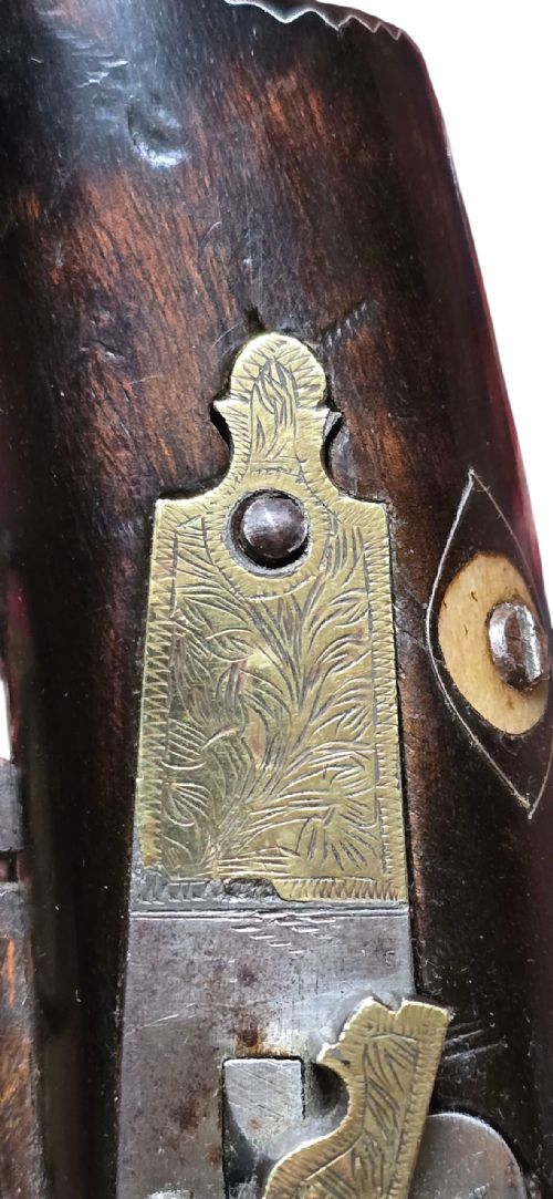 A FINE MOROCCAN SNAPHANCE JEZAIL MUSKET WITH SILVER INLAY DECORATION CIRCA 1889 - ADDITIONAL PHOTO 29