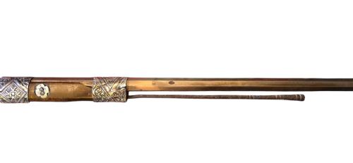 A NORTH AFRICAN OTTOMAN TOELOCK MUSKET ALGERIA LATE 18TH TO EARLY 19TH CENTURY 22BORE A STRIKING EXAMPLE OF AN ALGERIAN TOELOCK LONG GUN REPRESENTATIVE OF NORTH AFRICAN OTTOMAN CRAFTSMANSHIP - ADDITIONAL PHOTO 18