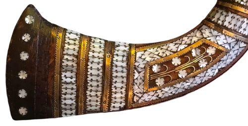 FINE INDO MUSLIM FLINTLOCK MUSKETJEZAIL EXTENSIVELY DECORATED WITH INSET BRASS AND MOTHEROFPEARL INLAY COMPLETE WITH AFGHAN STOCK C17801820 - ADDITIONAL PHOTO 11