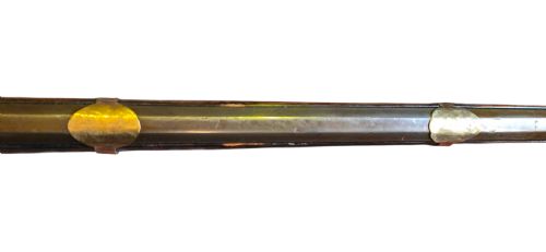 FINE INDO MUSLIM FLINTLOCK MUSKETJEZAIL EXTENSIVELY DECORATED WITH INSET BRASS AND MOTHEROFPEARL INLAY COMPLETE WITH AFGHAN STOCK C17801820 - ADDITIONAL PHOTO 27