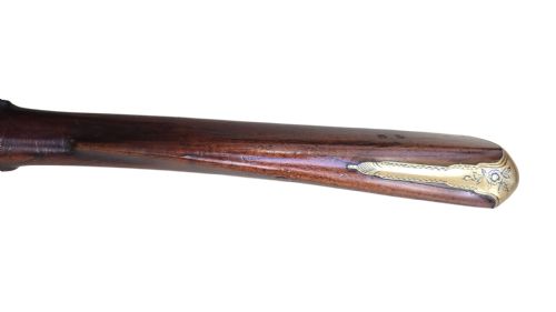 RARE 18TH CENTURY IRISH FLINTLOCK BLUNDERBUSS WITH SPRING BAYONET BY THE RENOWNED IRISH GUNSMITH EGAN PARSONSTOWN BIRR - ADDITIONAL PHOTO 12