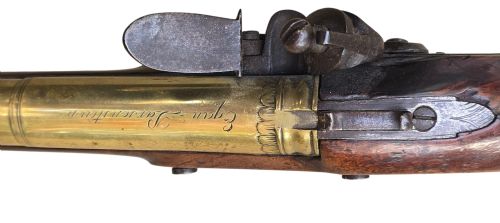 RARE 18TH CENTURY IRISH FLINTLOCK BLUNDERBUSS WITH SPRING BAYONET BY THE RENOWNED IRISH GUNSMITH EGAN PARSONSTOWN BIRR - ADDITIONAL PHOTO 15