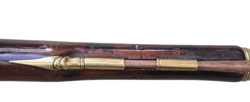 RARE 18TH CENTURY IRISH FLINTLOCK BLUNDERBUSS WITH SPRING BAYONET BY THE RENOWNED IRISH GUNSMITH EGAN PARSONSTOWN BIRR - ADDITIONAL PHOTO 18