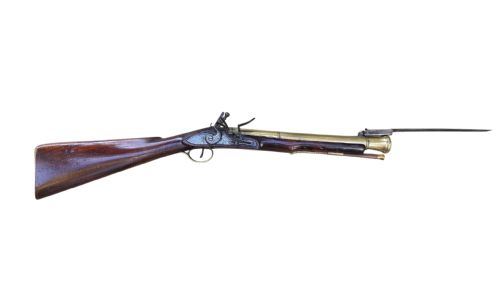 RARE 18TH CENTURY IRISH FLINTLOCK BLUNDERBUSS WITH SPRING BAYONET BY THE RENOWNED IRISH GUNSMITH EGAN PARSONSTOWN BIRR - ADDITIONAL PHOTO 19