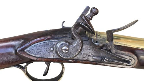 RARE 18TH CENTURY IRISH FLINTLOCK BLUNDERBUSS WITH SPRING BAYONET BY THE RENOWNED IRISH GUNSMITH EGAN PARSONSTOWN BIRR - ADDITIONAL PHOTO 20