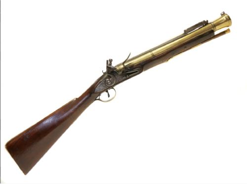 RARE 18TH CENTURY IRISH FLINTLOCK BLUNDERBUSS WITH SPRING BAYONET BY THE RENOWNED IRISH GUNSMITH EGAN PARSONSTOWN BIRR - ADDITIONAL PHOTO 21
