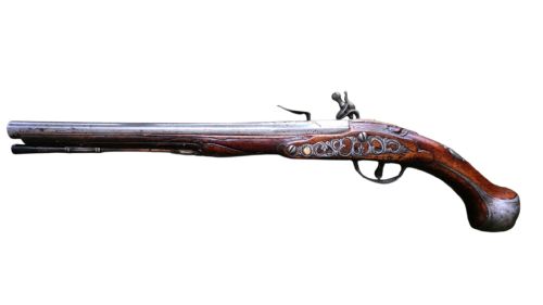 FINE GERMAN 18TH C FLINTLOCK HOLSTER PISTOL BY HOFMANN C1750 WITH AN ORNATELY CARVED WALNUT STOCK BRASS LOCKPLATE - ADDITIONAL PHOTO 4