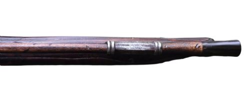 FINE GERMAN 18TH C FLINTLOCK HOLSTER PISTOL BY HOFMANN C1750 WITH AN ORNATELY CARVED WALNUT STOCK BRASS LOCKPLATE - ADDITIONAL PHOTO 8