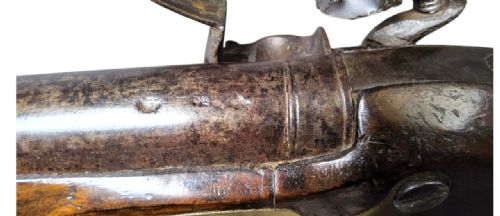 BRITISH TOWER FLINTLOCK PISTOL C17701815 CROWNGR TOWER MARKED LOCK STAMPED BRASHER BRASS FURNITURE WALNUT STOCK WITH PERIOD WEAR FLINTLOCK ACTION IN WORKING ORDER A SOLID NAPOLEONICERA SERVICE PISTOL - ADDITIONAL PHOTO 5