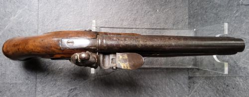 BRITISH TOWER FLINTLOCK PISTOL C17701815 CROWNGR TOWER MARKED LOCK STAMPED BRASHER BRASS FURNITURE WALNUT STOCK WITH PERIOD WEAR FLINTLOCK ACTION IN WORKING ORDER A SOLID NAPOLEONICERA SERVICE PISTOL - ADDITIONAL PHOTO 11