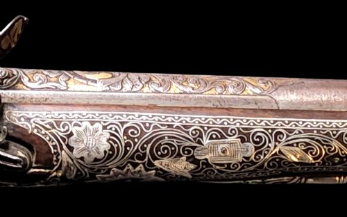 TURKISH SILVERINLAID FLINTLOCK HOLSTER PISTOL 19TH CENTURY FULLY WORKING 41CM FOR OTTOMAN COLLECTOR OF ARMS - ADDITIONAL PHOTO 5
