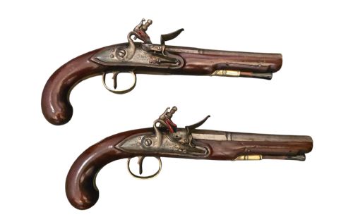 CASED PAIR OF MORTIMER FLINTLOCK DUELLING PISTOLS BY HW MORTIMER SON LONDON CIRCA 1800 - ADDITIONAL PHOTO 5