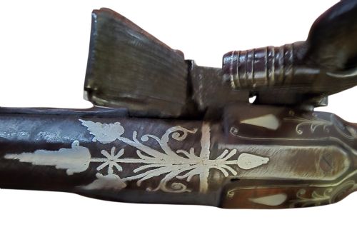 OTTOMANBALKAN SILVERINLAID MIQUELET PISTOL LATE 18TH TO EARLY 19TH CENTURY PROFUSELY DECORATED WITH SILVER INLAY - ADDITIONAL PHOTO 5