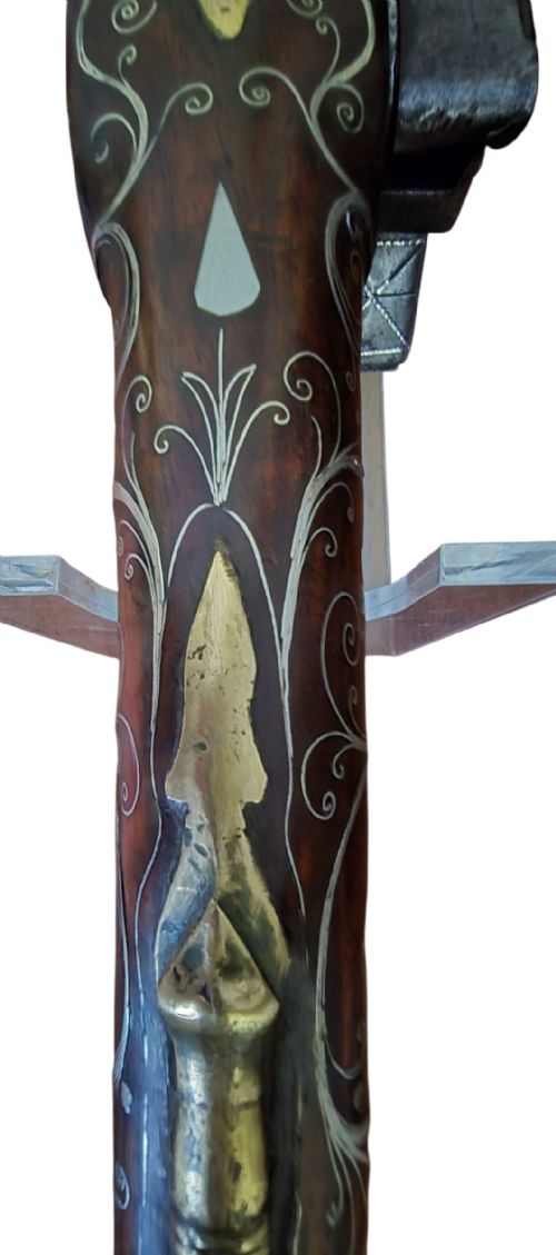 OTTOMANBALKAN SILVERINLAID MIQUELET PISTOL LATE 18TH TO EARLY 19TH CENTURY PROFUSELY DECORATED WITH SILVER INLAY - ADDITIONAL PHOTO 7