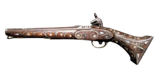 OTTOMANBALKAN SILVERINLAID MIQUELET PISTOL LATE 18TH TO EARLY 19TH CENTURY PROFUSELY DECORATED WITH SILVER INLAY - ADDITIONAL PHOTO 12