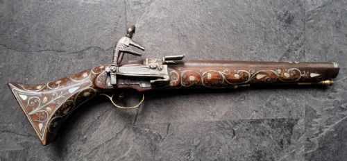 OTTOMANBALKAN SILVERINLAID MIQUELET PISTOL LATE 18TH TO EARLY 19TH CENTURY PROFUSELY DECORATED WITH SILVER INLAY - ADDITIONAL PHOTO 15