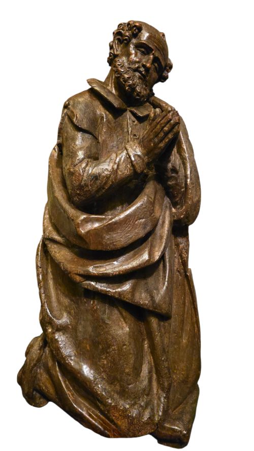 LATE GOTHIC CARVED DONOR FIGURE UPPER RHINE C1500 - ADDITIONAL PHOTO 2