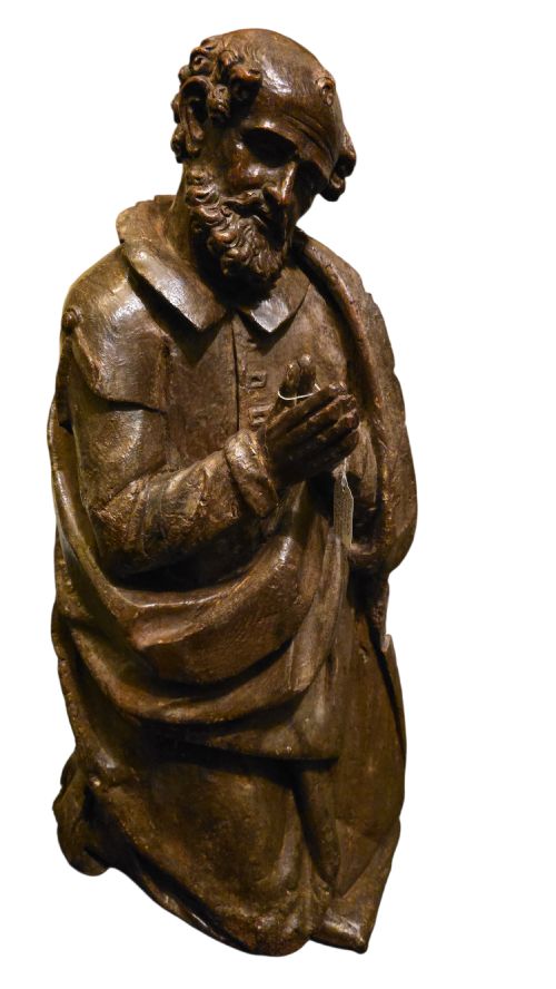 LATE GOTHIC CARVED DONOR FIGURE UPPER RHINE C1500 - ADDITIONAL PHOTO 3