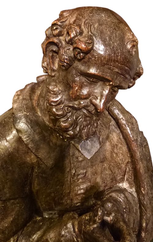 LATE GOTHIC CARVED DONOR FIGURE UPPER RHINE C1500 - ADDITIONAL PHOTO 6