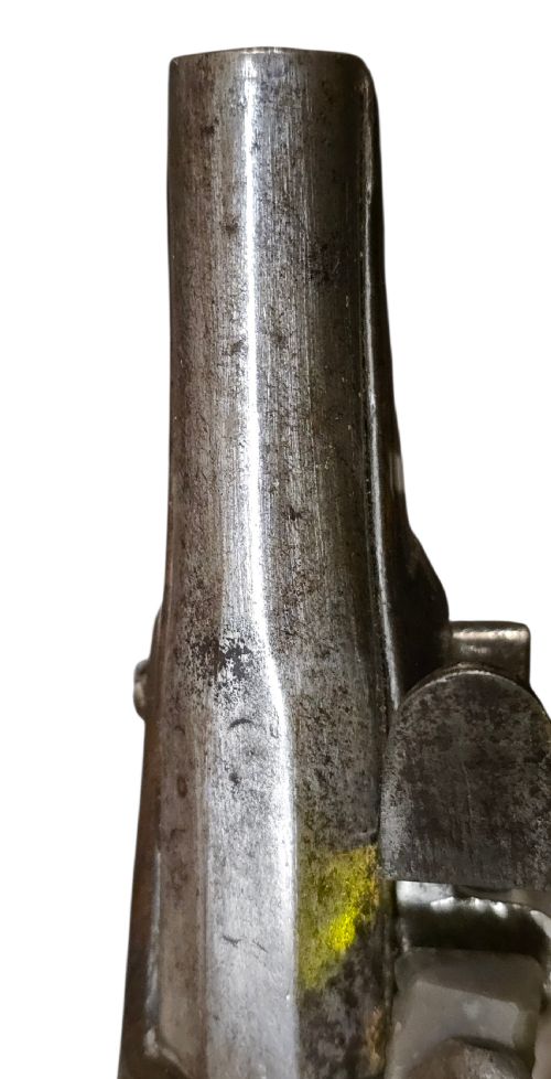 RARE SMALL FRENCH FLINTLOCK 40BORE TRAVELLING MUFF PISTOL MID18TH CENTURY SILVER WIRE INLAY - ADDITIONAL PHOTO 4