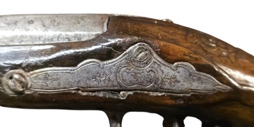RARE SMALL FRENCH FLINTLOCK 40BORE TRAVELLING MUFF PISTOL MID18TH CENTURY SILVER WIRE INLAY - ADDITIONAL PHOTO 10