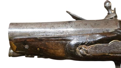 RARE SMALL FRENCH FLINTLOCK 40BORE TRAVELLING MUFF PISTOL MID18TH CENTURY SILVER WIRE INLAY - ADDITIONAL PHOTO 11