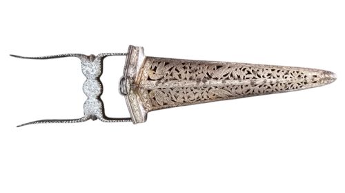 INDIAN STEEL KATAR PUSH DAGGER WITH PIERCED STEEL SHEATH RAJASTHAN SOUTH INDIA LATE 18TH19TH CENTURY - ADDITIONAL PHOTO 4