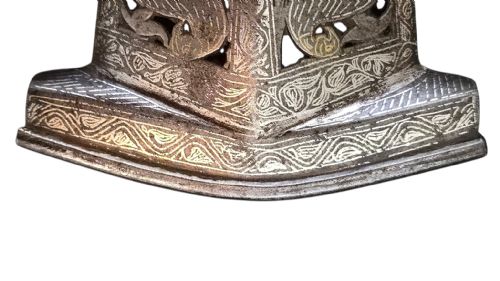 INDIAN STEEL KATAR PUSH DAGGER WITH PIERCED STEEL SHEATH RAJASTHAN SOUTH INDIA LATE 18TH19TH CENTURY - ADDITIONAL PHOTO 9