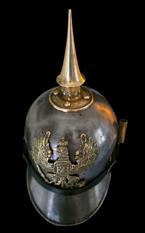 WWI PRUSSIAN STEEL PICKELHAUBE HELMET WITH BRASS FITTINGS CIRCA 19151918 - ADDITIONAL PHOTO 14