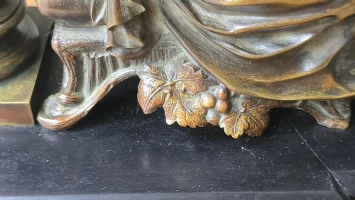 FRENCH PATINATED BRONZE FIGURE OF DEMETER CERES19TH CENTURY WITH SICKLE A SEATED CLASSICAL GODDESS - ADDITIONAL PHOTO 4