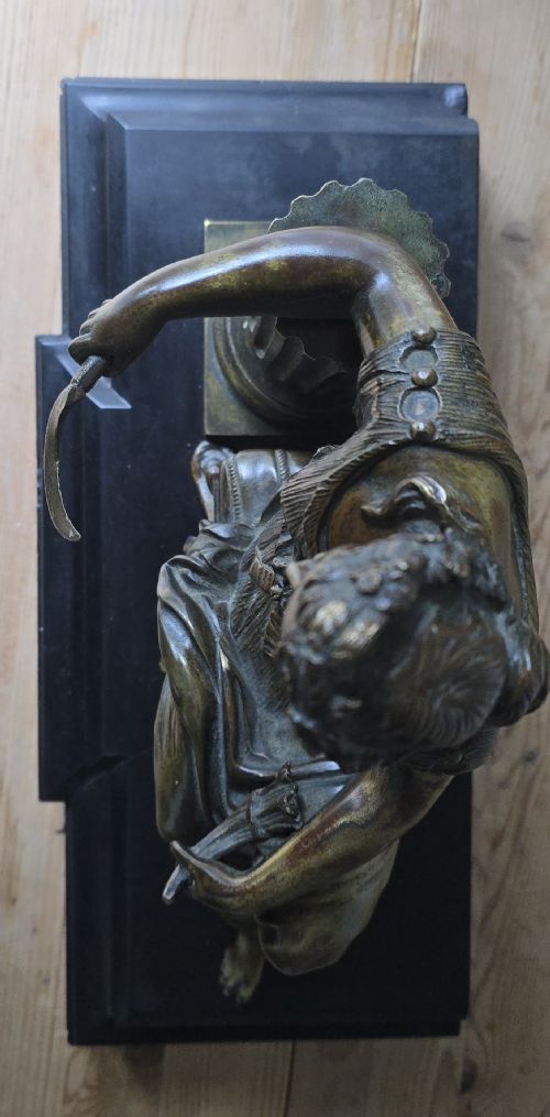 FRENCH PATINATED BRONZE FIGURE OF DEMETER CERES19TH CENTURY WITH SICKLE A SEATED CLASSICAL GODDESS - ADDITIONAL PHOTO 13